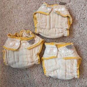 Cloth Diapers - Cream and Yellow